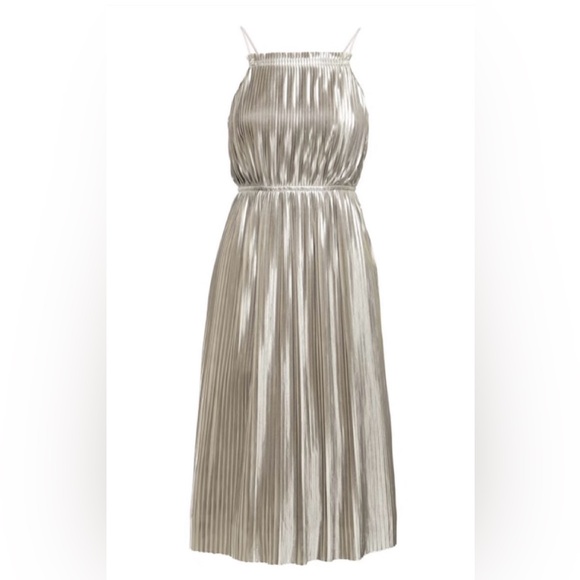 Banana Republic Silver Pleated Strapless Cocktail Dress - Picture 1 of 7